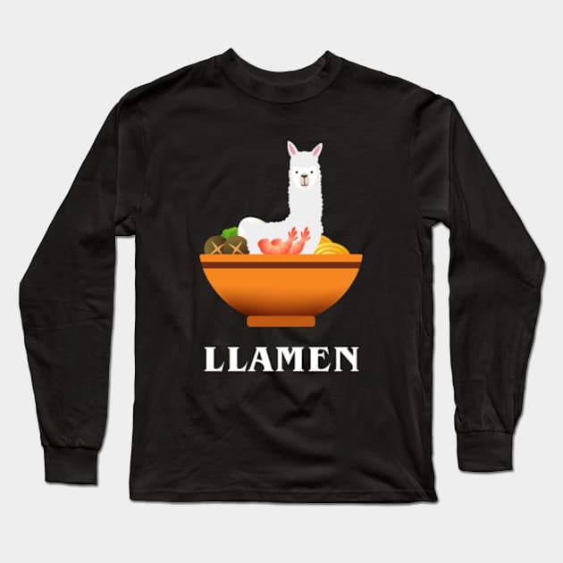 Llama Ramen Long Sleeve T-Shirt by teesumi